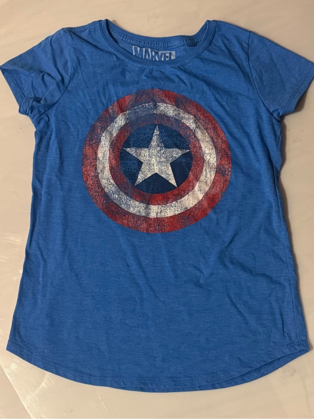 Marvel Kids' Blue Captain America Shield T‑Shirt